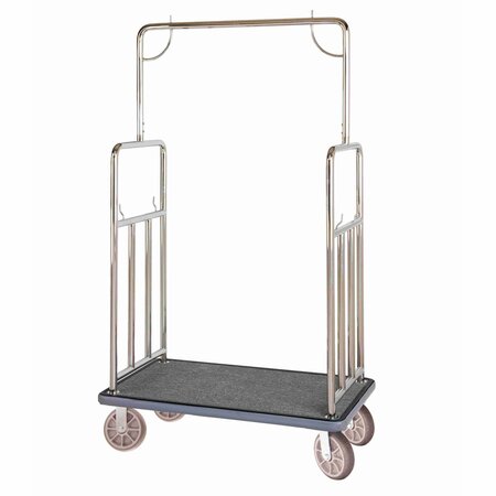 HOSPITALITY 1 SOURCE Classic Bellmans Cart, Stainless Steel BCF107SS